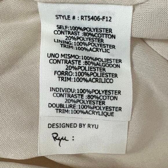 Ryu Collection Blouse Cream & Brown Lace Off the Shoulder Top Women’s Sz L NWT - Picture 10 of 11